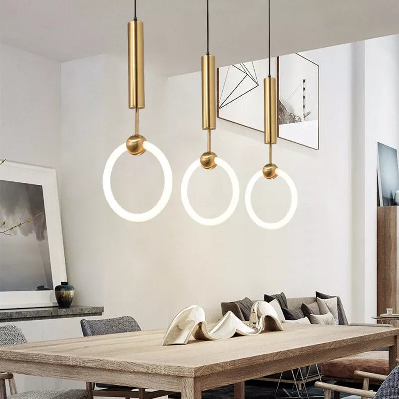 Nordická závěsná lampa s minimalistickým designem a elegantním tvarem 6