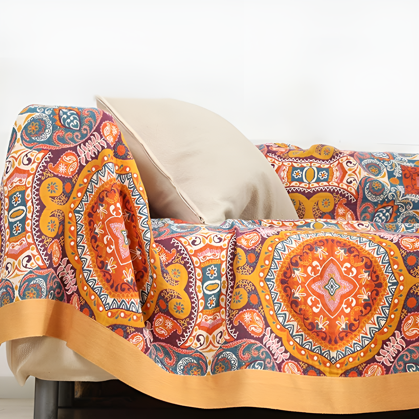Oboustranná bavlněná deka s chladivým efektem v moderním boho designu, ideální pro pohod 5