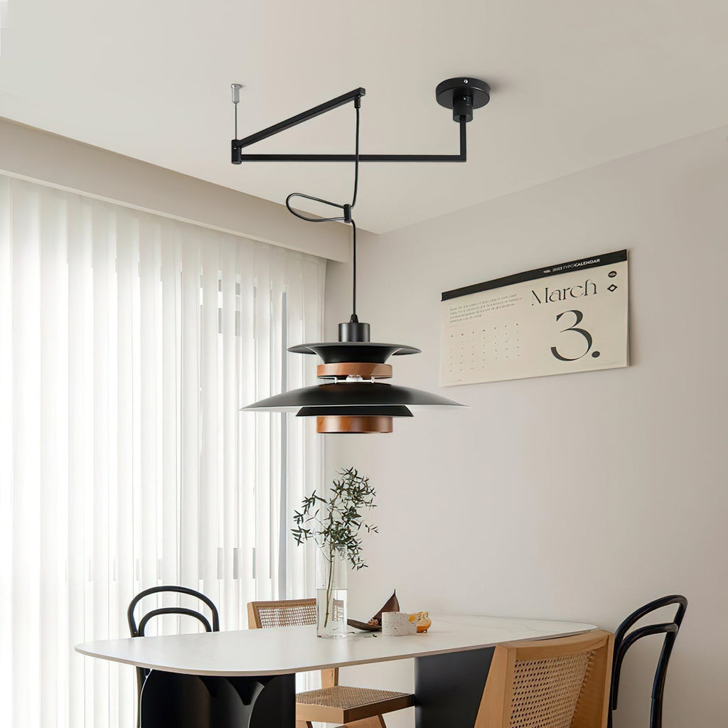 Otočná LED závěsná lampa s nastavitelným jasem a minimalistickým stylem 3