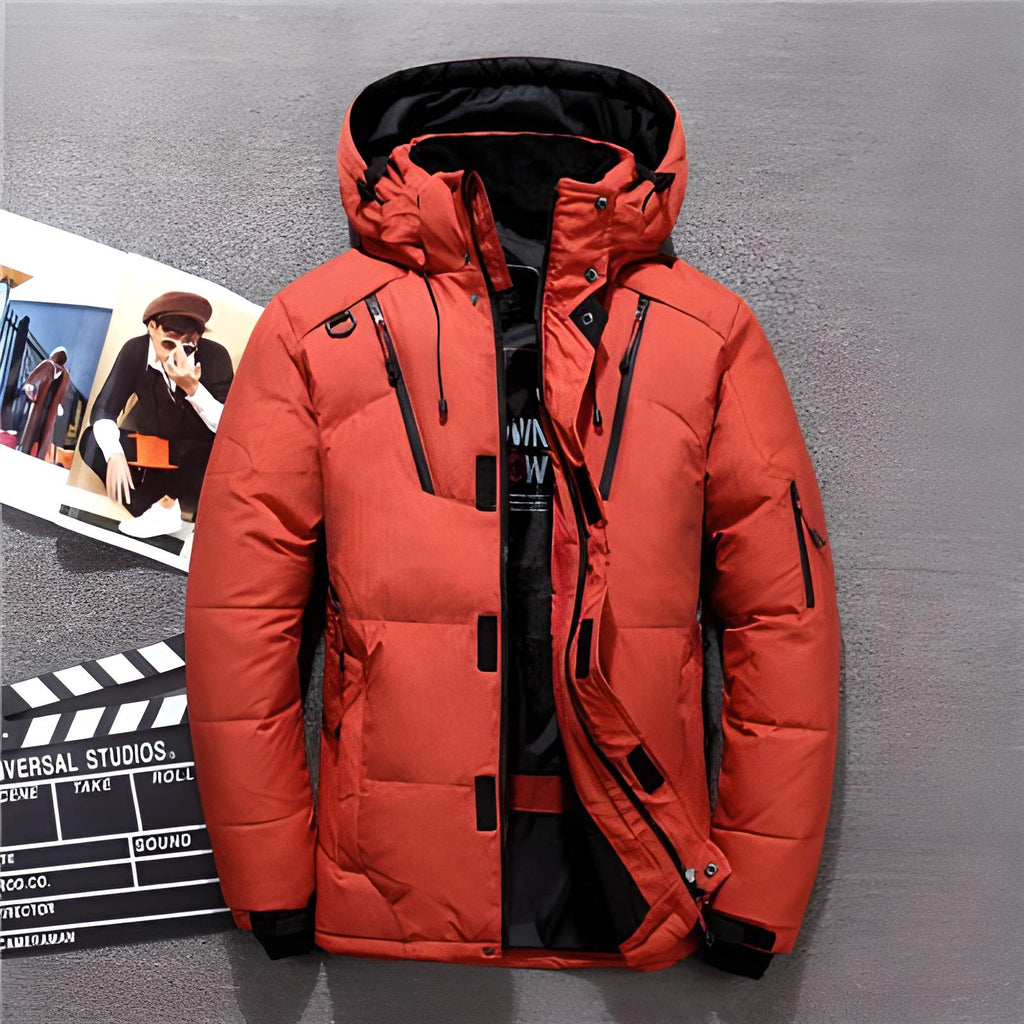 Pánská parka s izolací pro zimu, stylový design ideální pro městské a outdoorové aktivity, dostupná v 0