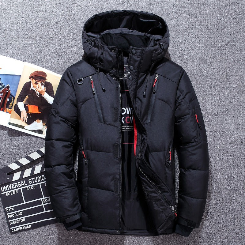 Pánská parka s izolací pro zimu, stylový design ideální pro městské a outdoorové aktivity, dostupná v 10