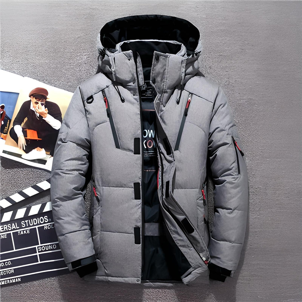 Pánská parka s izolací pro zimu, stylový design ideální pro městské a outdoorové aktivity, dostupná v 12
