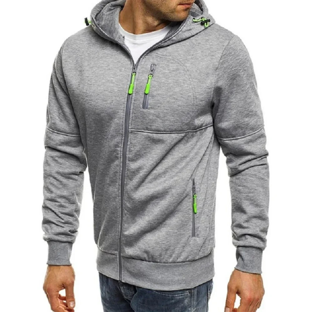 Pánská přiléhavá černá mikina na zip – stylová a pohodlná pro volný čas i sport 3