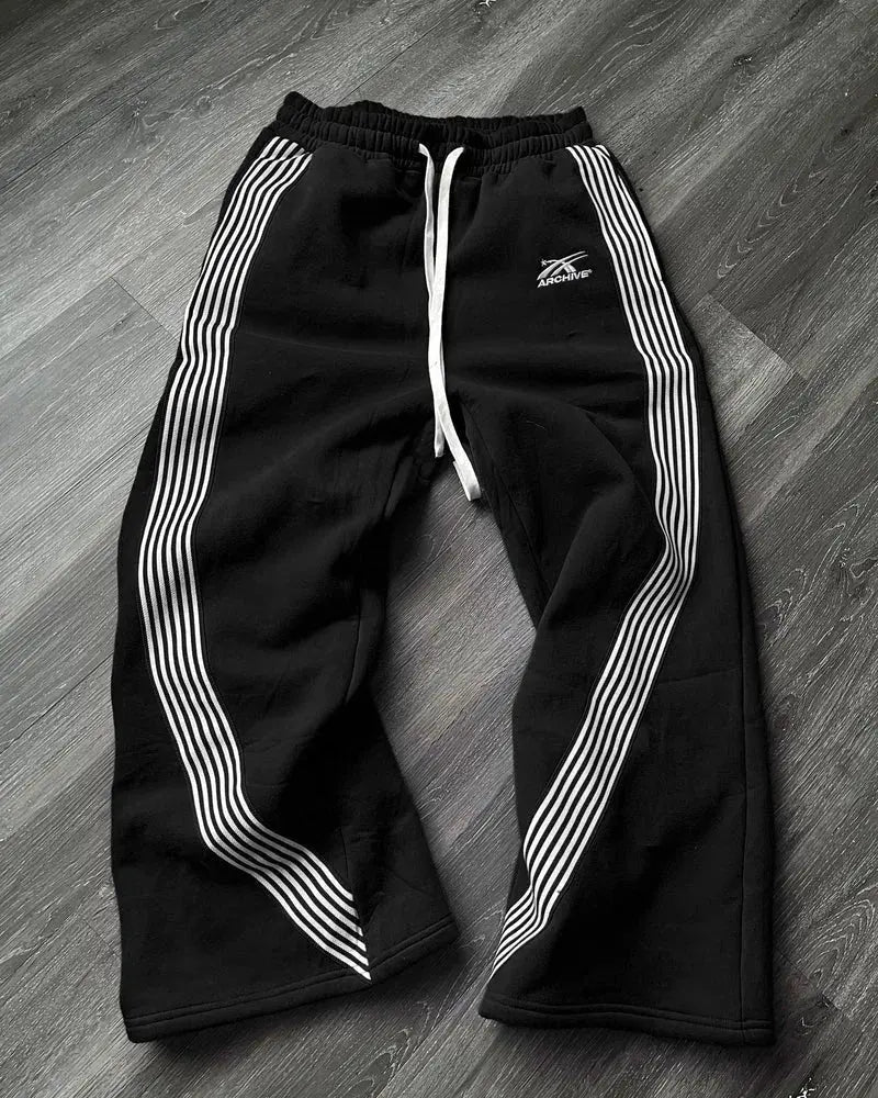 Pánské joggery s prodyšným materiálem a volným střihem v retro pruhovaném designu, ide 5