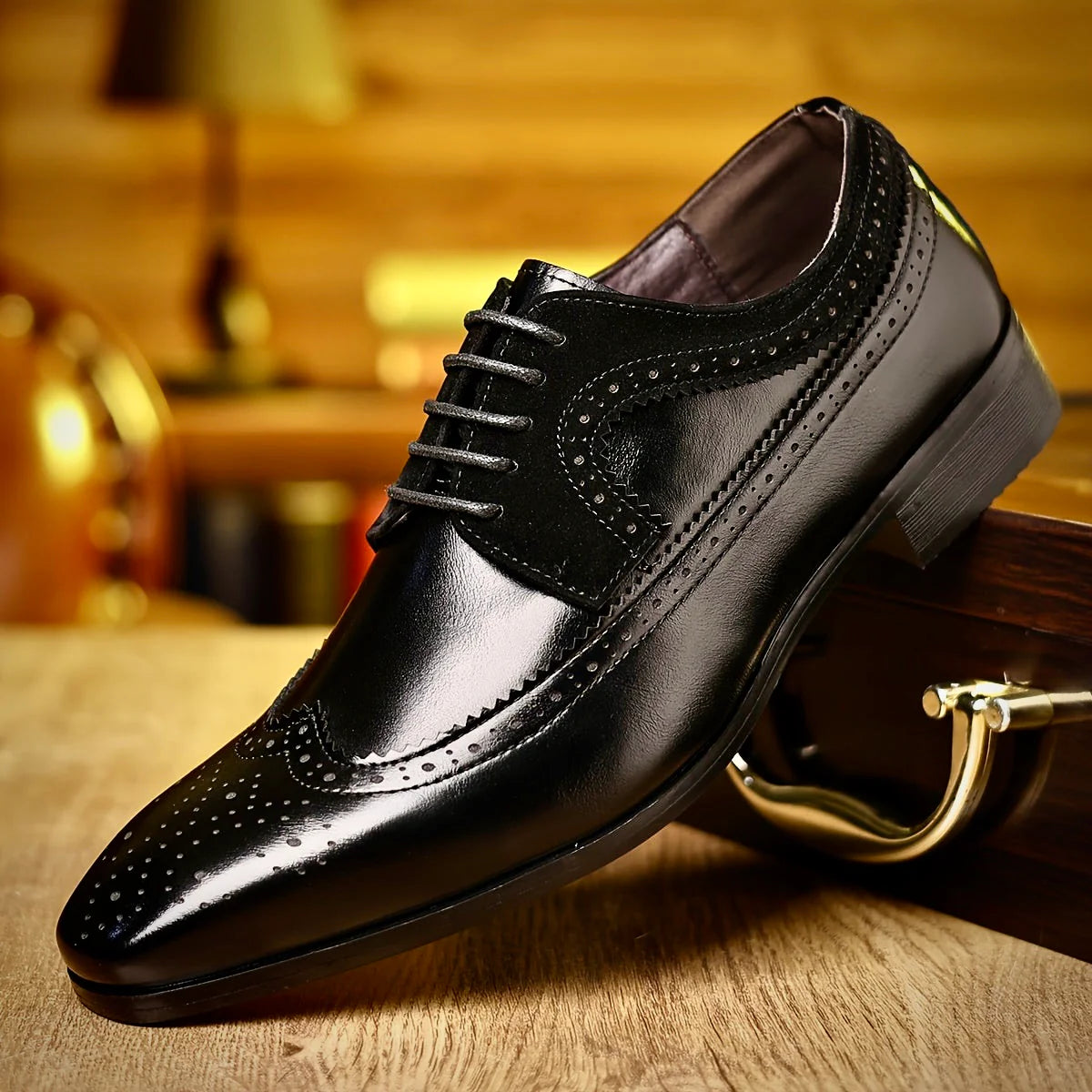 Pánské společenské boty s elegantním formálním designem - černá kůže, pohodlí a odolnost 4