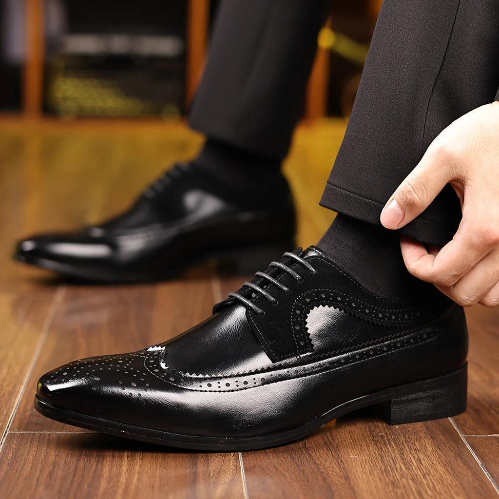 Pánské společenské boty s elegantním formálním designem - černá kůže, pohodlí a odolnost 5