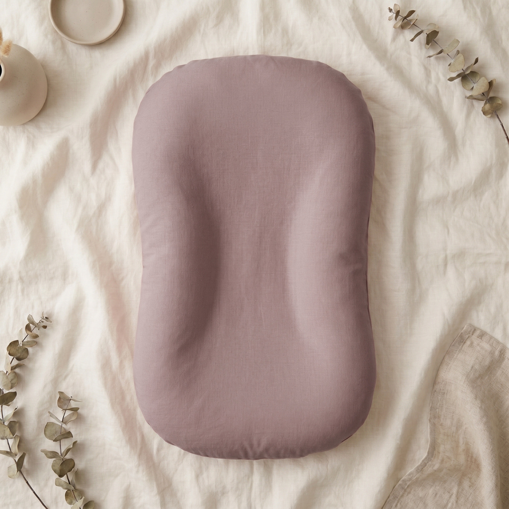 Pastelové dětské lehátko s prodyšným materiálem a vyvýšenými okraji 2