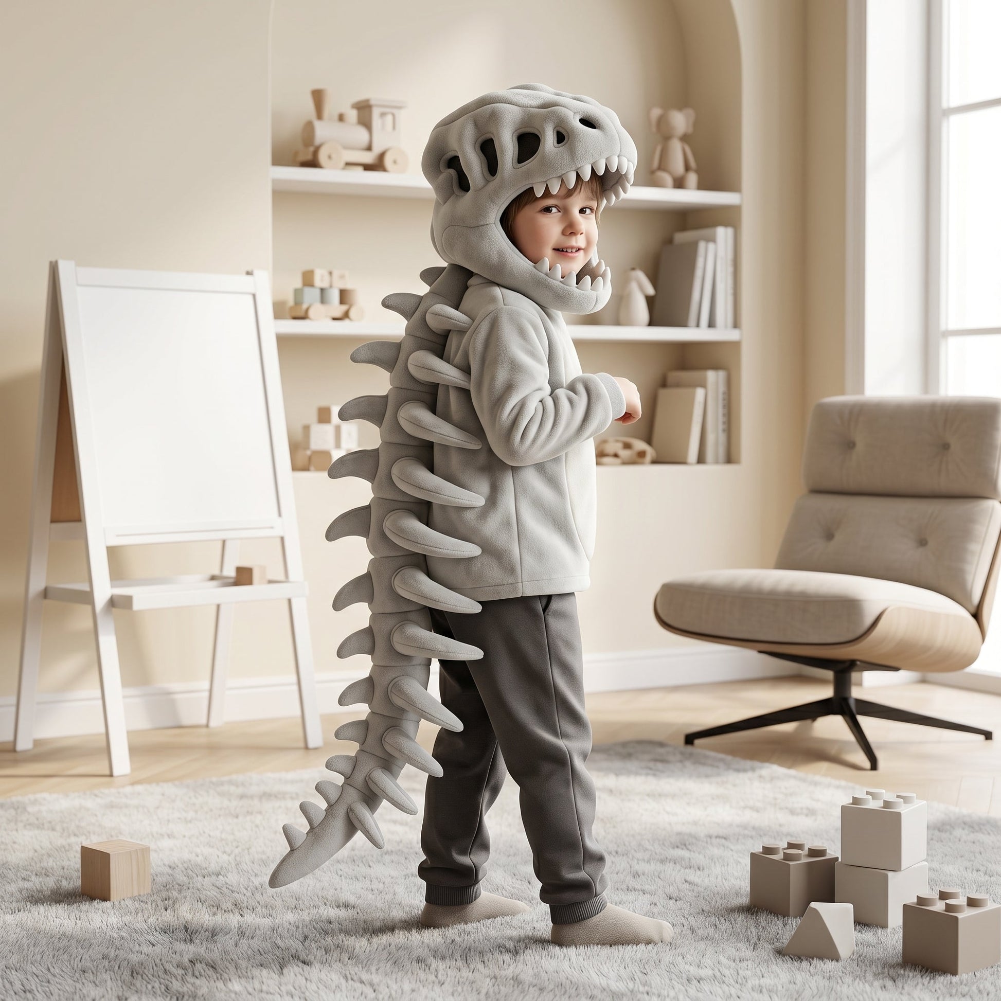 Plyšová mikina s dinosaurem pro děti – měkká, útulná a hravá 0