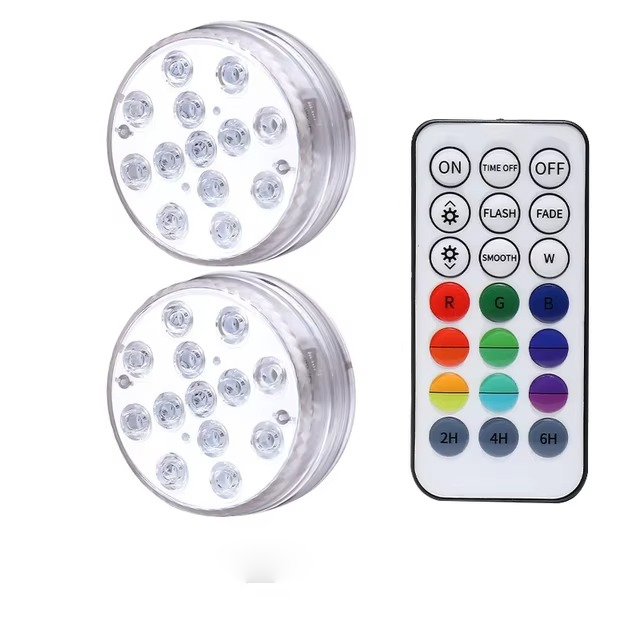 Podvodní LED světla s dálkovým ovládáním IP68, 360stupňové osvětlovací řešení pro baz 6