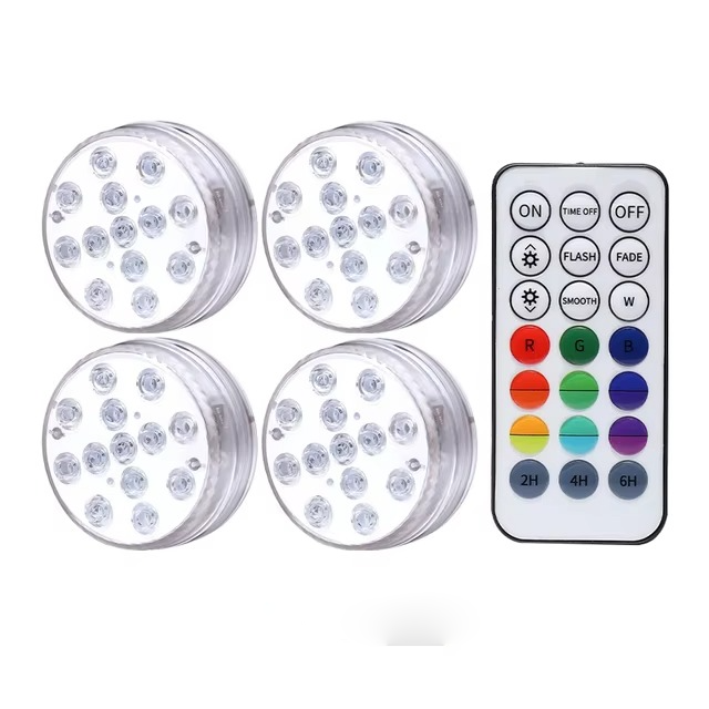 Podvodní LED světla s dálkovým ovládáním IP68, 360stupňové osvětlovací řešení pro baz 7