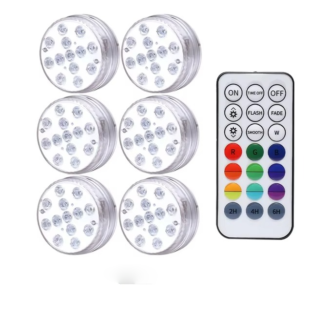 Podvodní LED světla s dálkovým ovládáním IP68, 360stupňové osvětlovací řešení pro baz 8