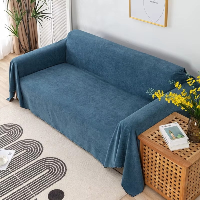 Přehoz na dvoumístnou sedačku s ozdobným lemováním, pratelný textil v moderním jednobarevn 7