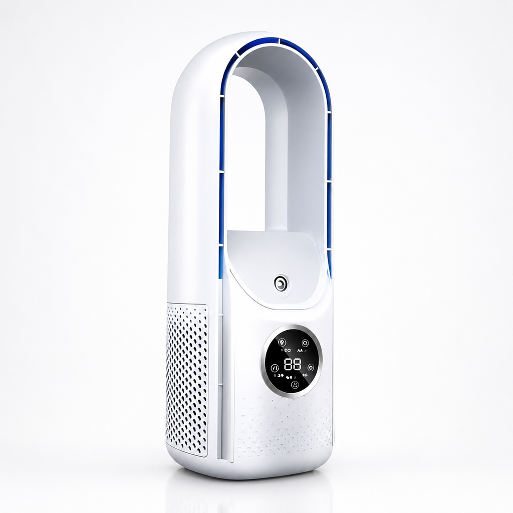 Přenosná klimatizace s bezlopatkovým ventilátorem, tichý provoz, kompaktní design, ideální 2