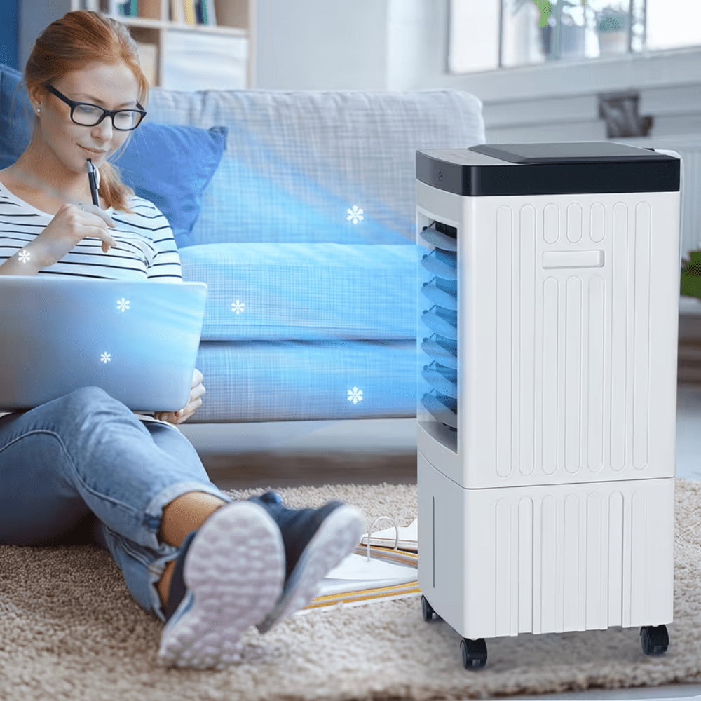 Přenosná klimatizace s dálkovým ovládáním – odpařovací chlazení pro velké místnosti – energeticky úsporný design 1