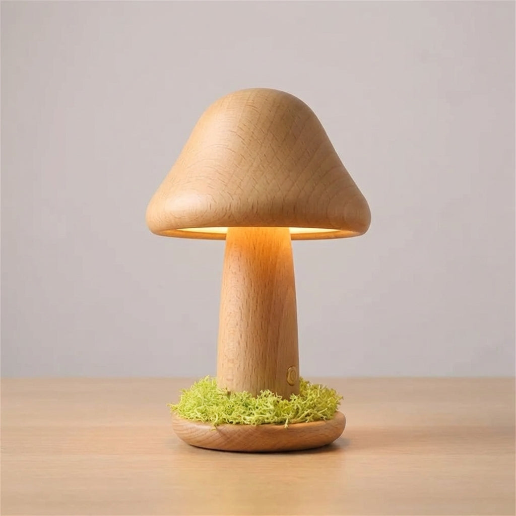 Přenosná noční lampa s nastavitelným jasem a teplotou barev – dřevěné pouzdro z bukového dřeva 2