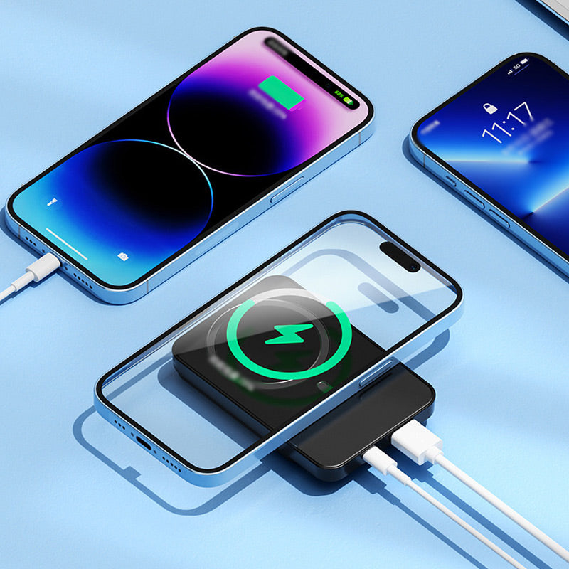 Přenosná powerbanka 20 000 mAh s rychlým nabíjením 22,5 W a bezdrátovým napájením – tenká a mobilní 6