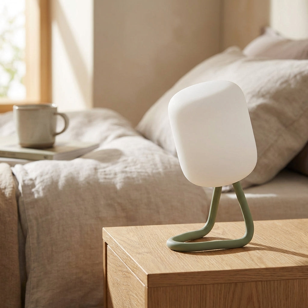 Přenosné LED noční světlo s jemným ambientním světlem – kompaktní design na baterie – zelená a modrá varianta 1