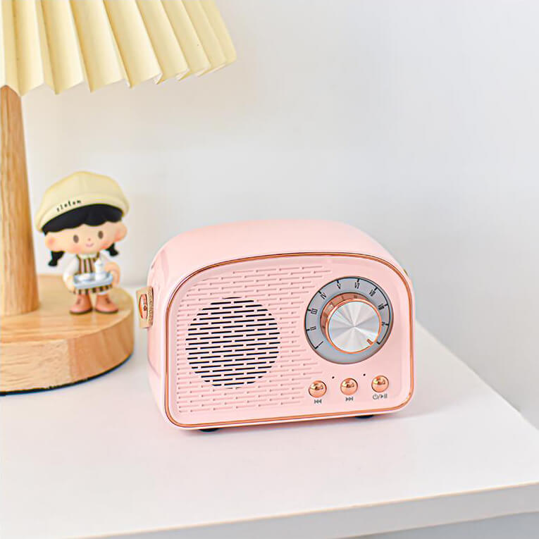 Přenosný Bluetooth reproduktor v retro stylu s vysoce kvalitním zvukem a dlouhou výdrží baterie – kompaktní a stylový design 1