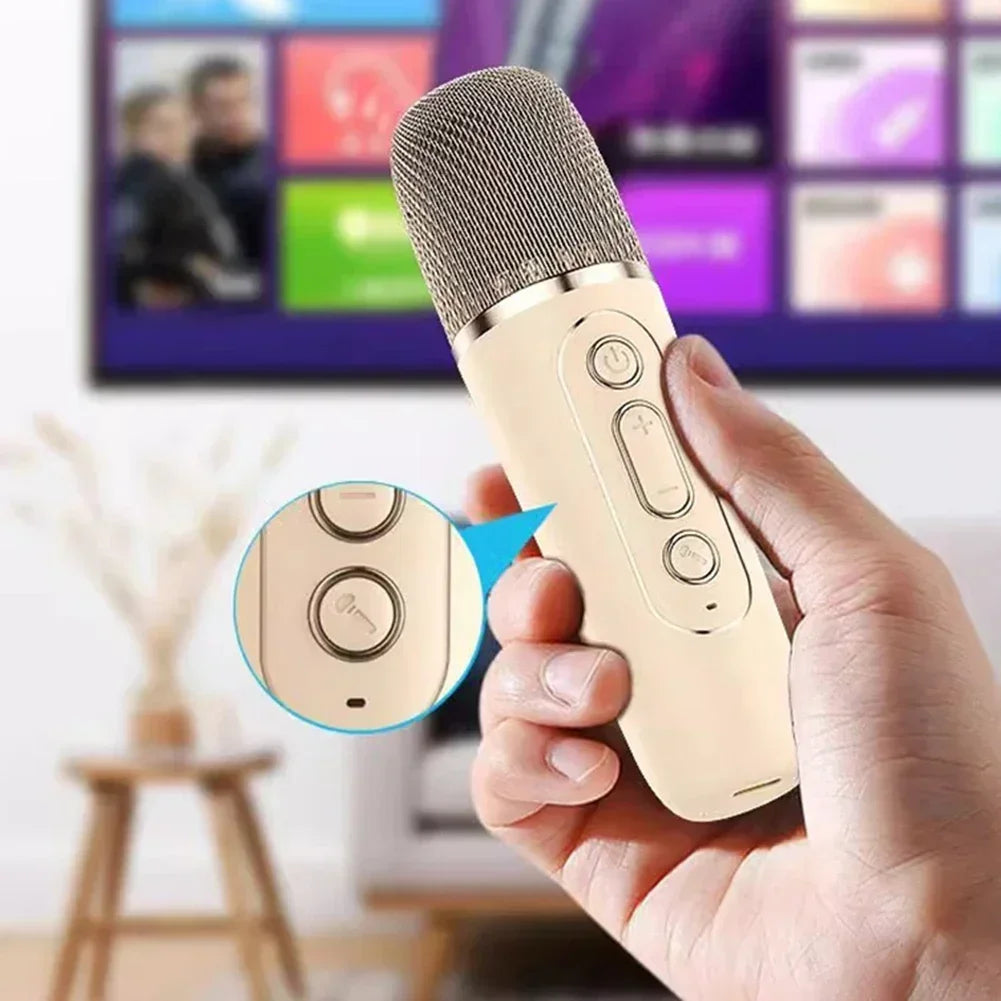 Přenosný karaoke stroj s duálními bezdrátovými mikrofony a RGB osvětlením, ideální pro rodinn 6