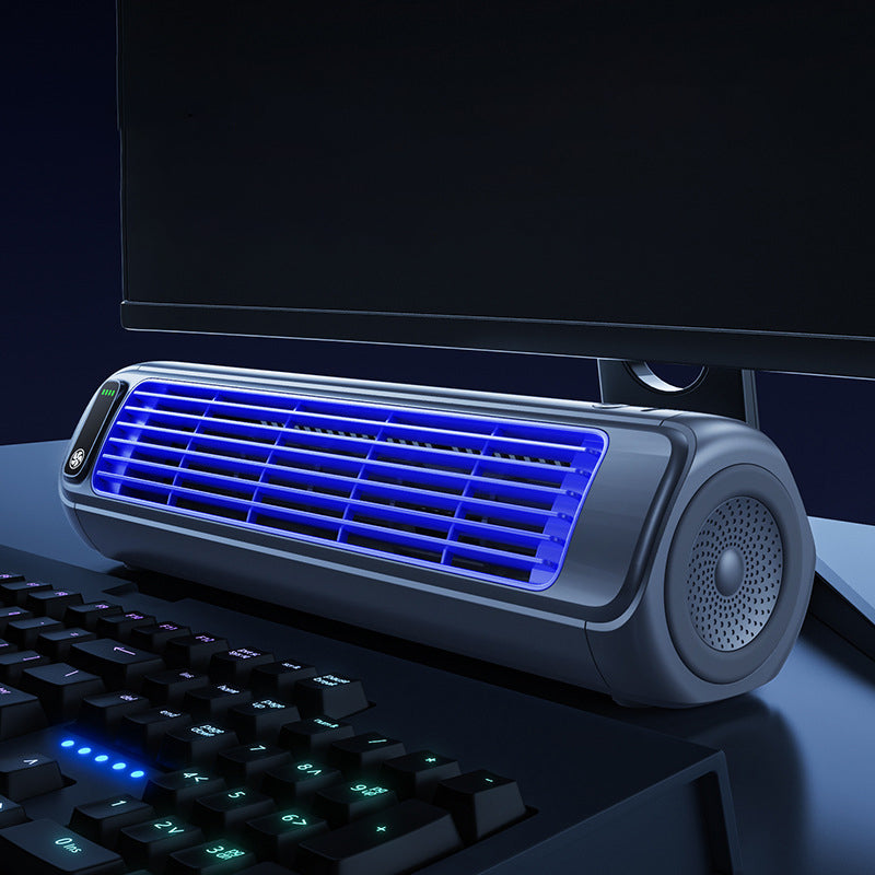 Přenosný ochlazovač vzduchu s bezdrátovým nabíjením a LED displejem, šedý kom 3