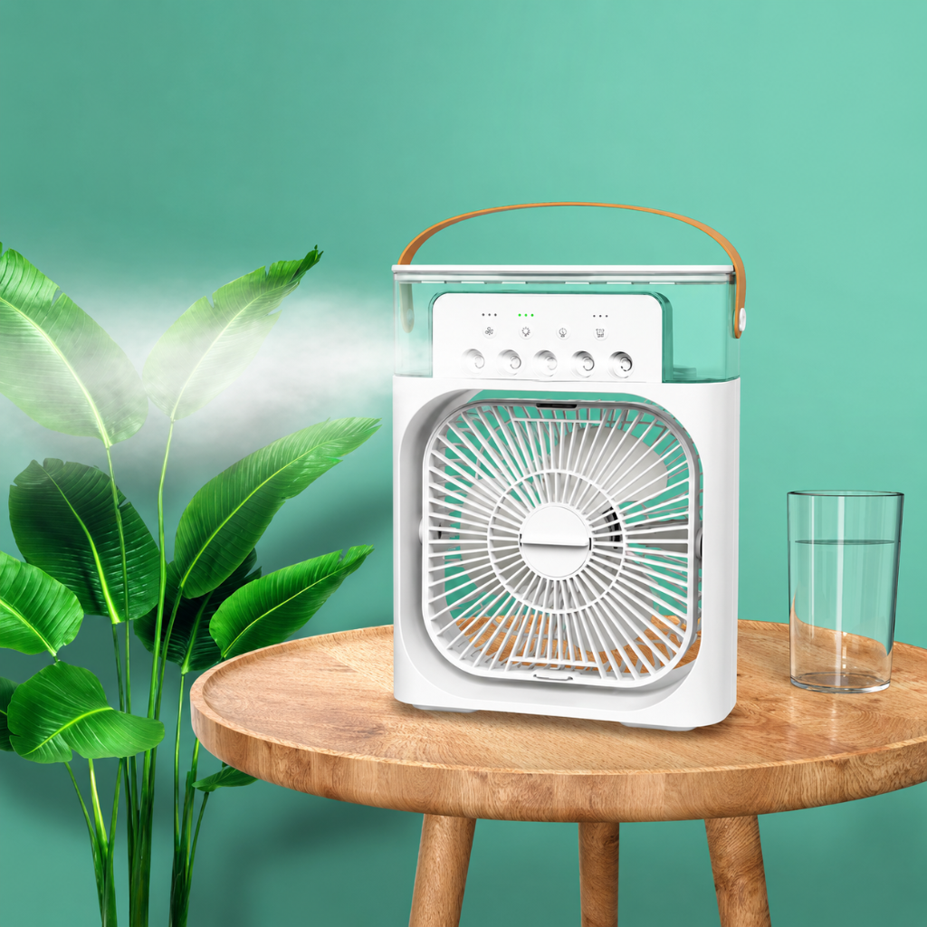 Přenosný ochlazovač vzduchu s funkcí zvlhčování, kompaktní černý osobní ventilátor 2