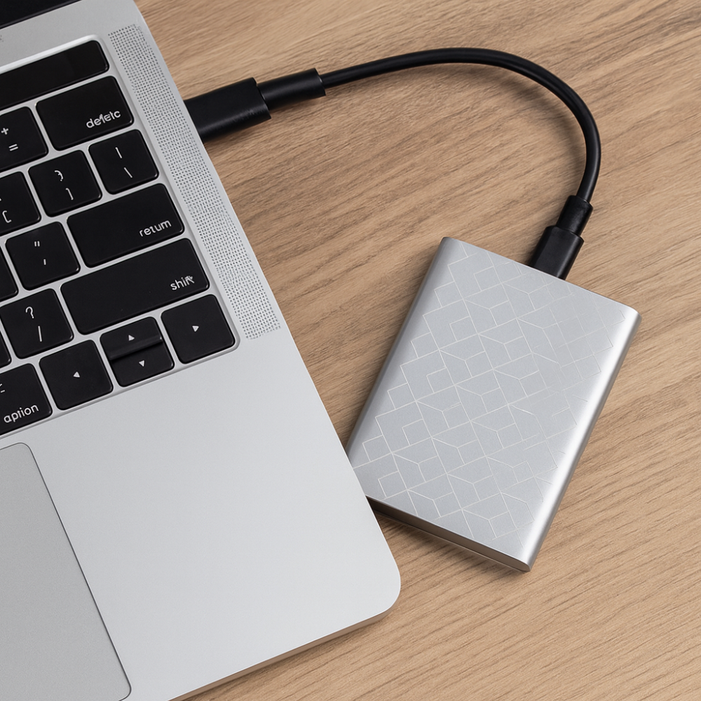 Přenosný SSD disk s rychlým přenosem dat a odolným hliníkovým pouzdrem – kompaktní a lehký design 0