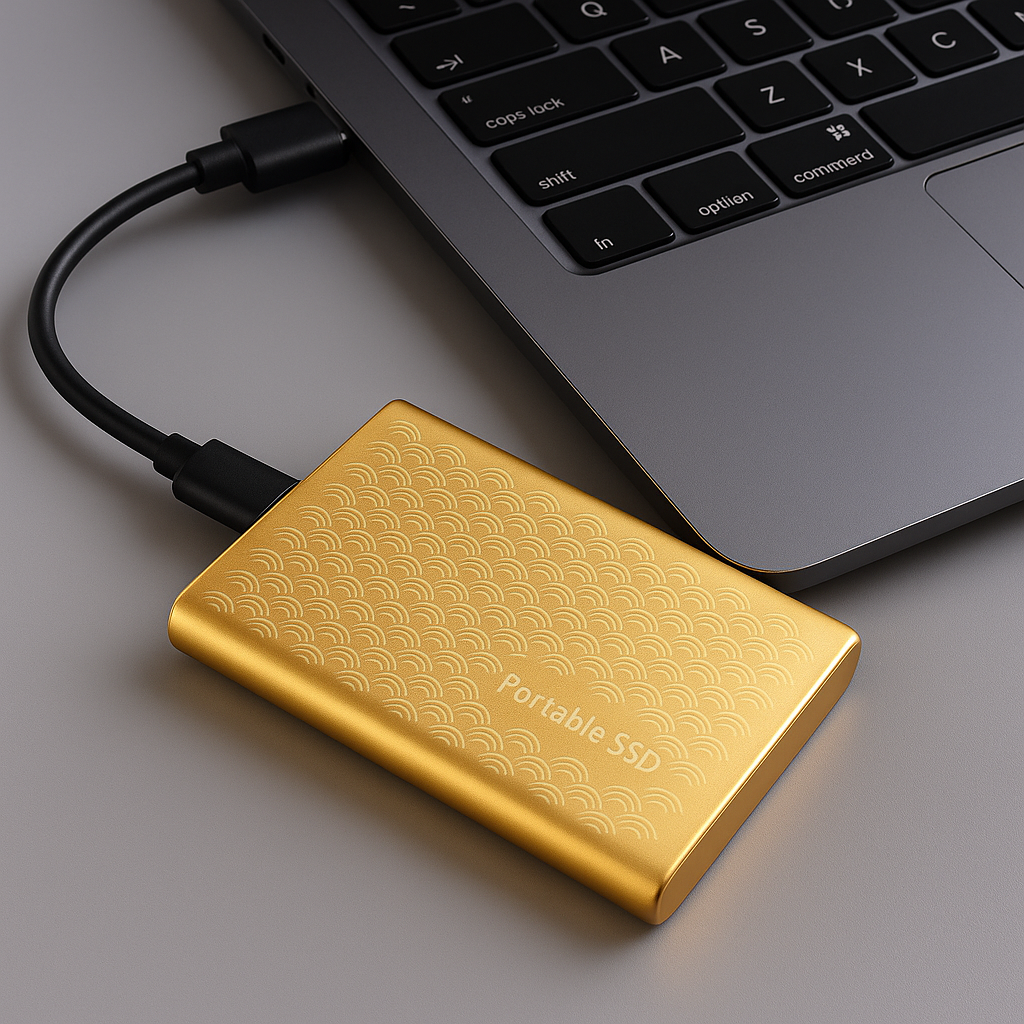 Přenosný SSD disk s rychlým přenosem dat a odolným hliníkovým pouzdrem – kompaktní a lehký design 4