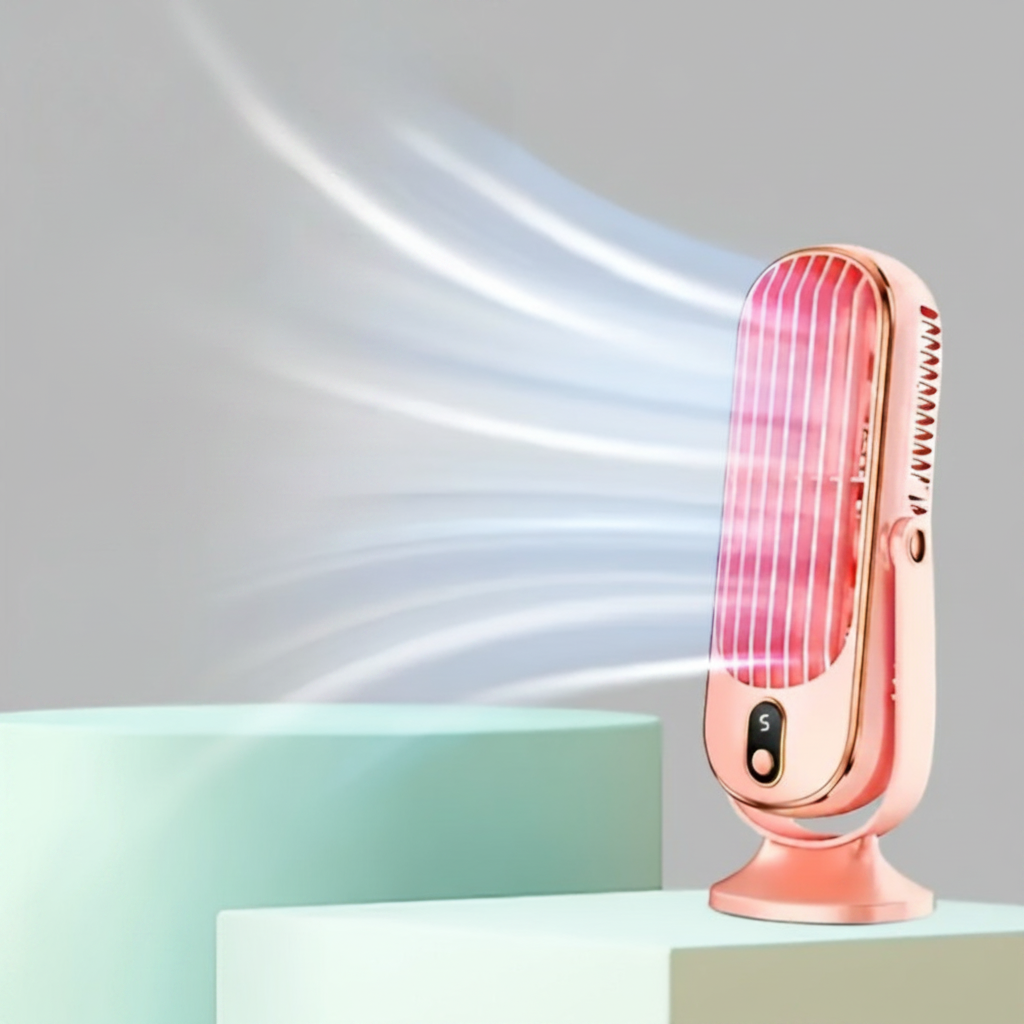 Přenosný stolní ventilátor s dvoumotorovým chlazením a USB dobíjením, ideální pro osvěžení na 1