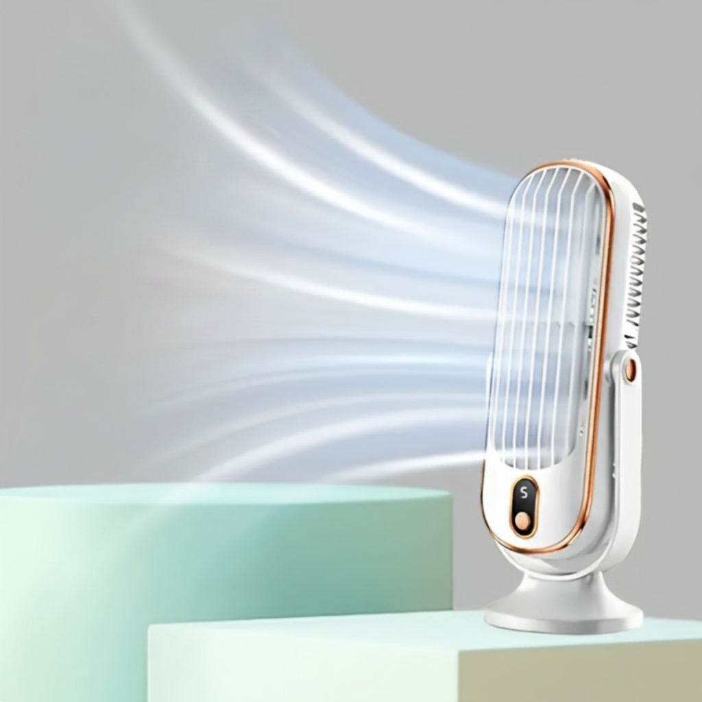 Přenosný stolní ventilátor s dvoumotorovým chlazením a USB dobíjením, ideální pro osvěžení na 4