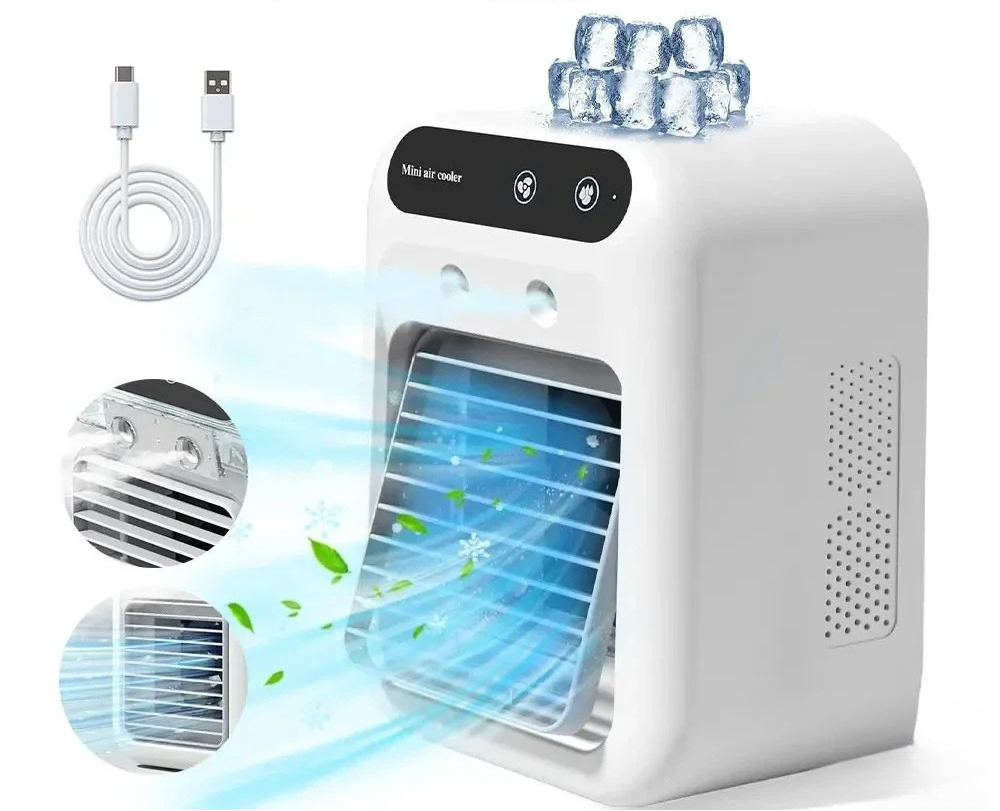 Přenosný USB odpařovací chladič se zvlhčovačem – kompaktní osobní chladicí ventilátor 1