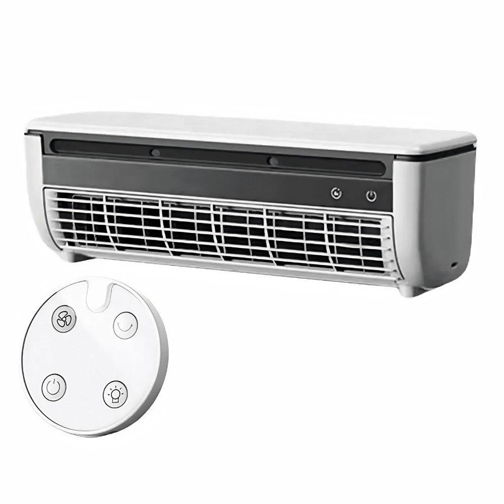 Přenosný nástěnný ventilátor s 3stupňovou regulací – dobíjecí stolní chladicí řešení v černé a bílé barvě 6