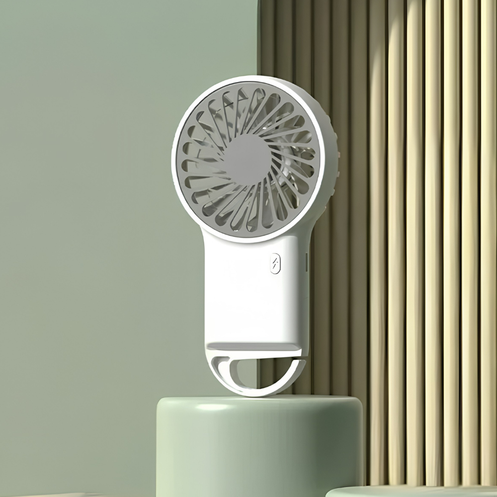 Přenosný ruční ventilátor s dobíjecím USB portem, skládací design – mini chladicí řešení 3