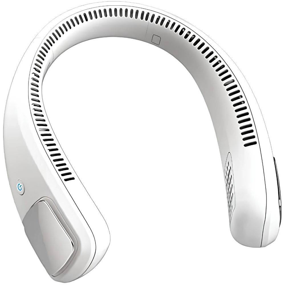 Přenosný ventilátor na krk s dobíjecí baterií – 3stupňové chlazení v bílé barvě 4
