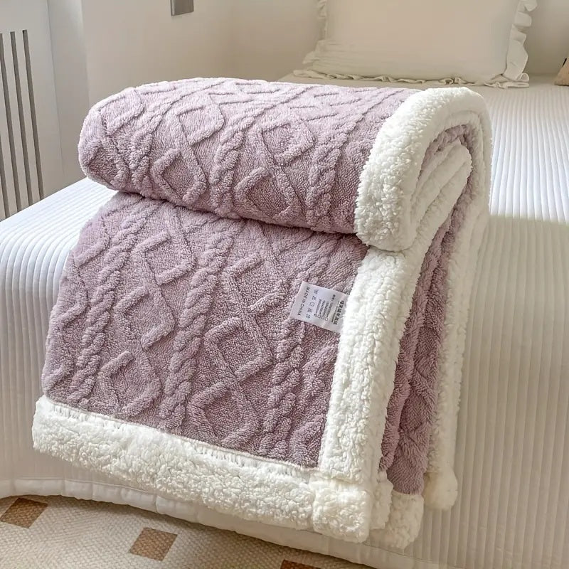 Přikrývka Sherpa z Česaného Fleece pro celoroční použití, měkká a teplá deka 10