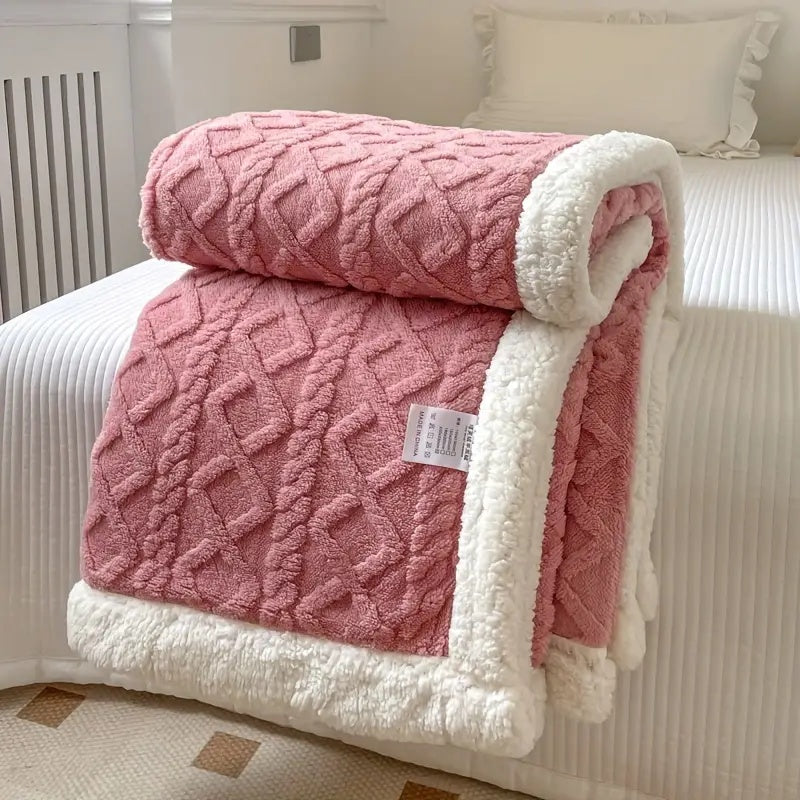 Přikrývka Sherpa z Česaného Fleece pro celoroční použití, měkká a teplá deka 7