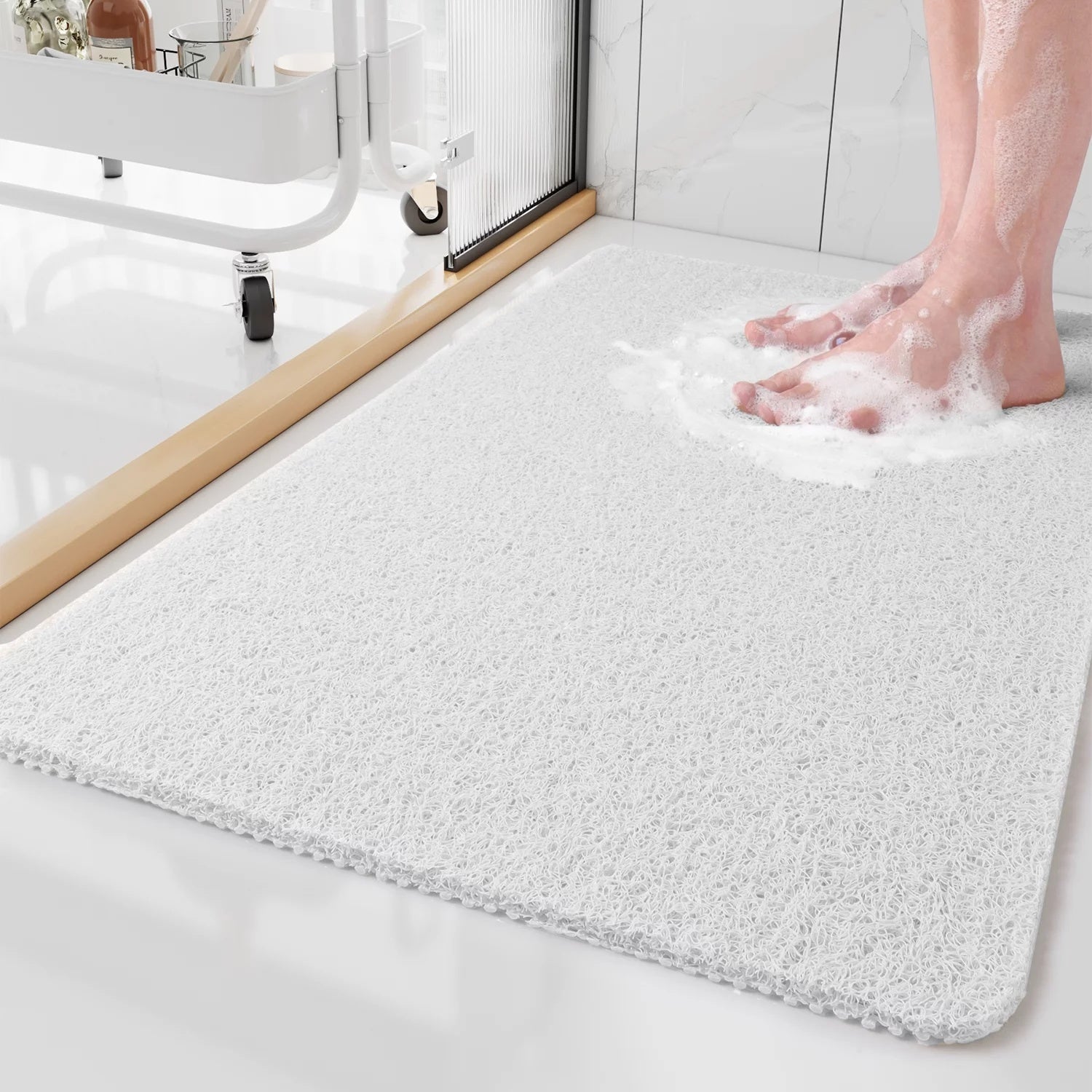 Protiskluzová sprchová podložka s Microban vlákny, hygienická a měkká textura pro bezpečné sprch 6