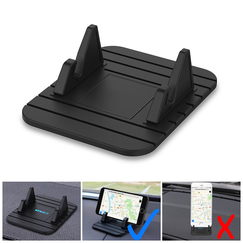 Protiskluzový Držák na Mobil do Auta se Silikonovým Povrchem – Stabilní a Snadná Instalace, Černý, 11 x 9 cm 2