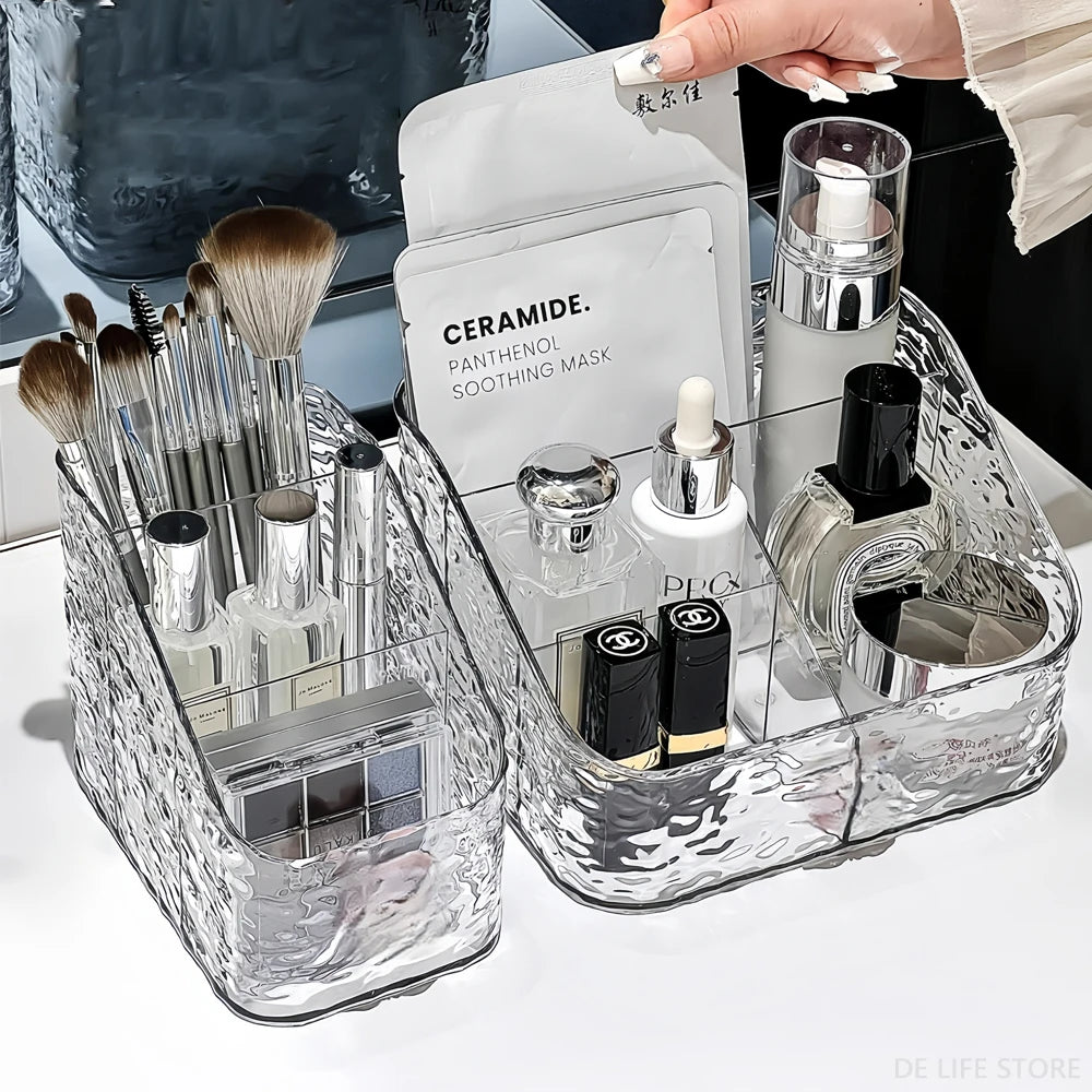 Průhledný kosmetický organizér se 3, 4 a 5 přihrádkami - elegantní akrylová nádoba na make-up 2