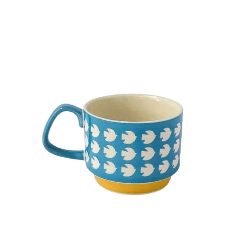 Retro keramické hrnky na kávu s uchy – unikátní design z poloviny 20. století, 300 ml, vhodné do myčky a mikrovlnné trouby 5
