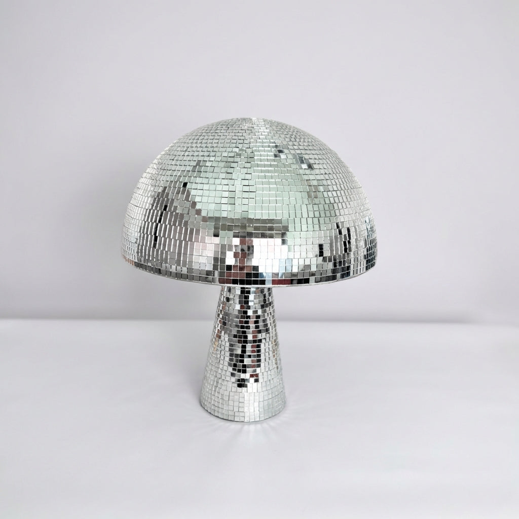 Retro stolní lampa Houbová se zrcadlovou skleněnou mozaikou – dekorativní lampa do obývacího pokoje 0