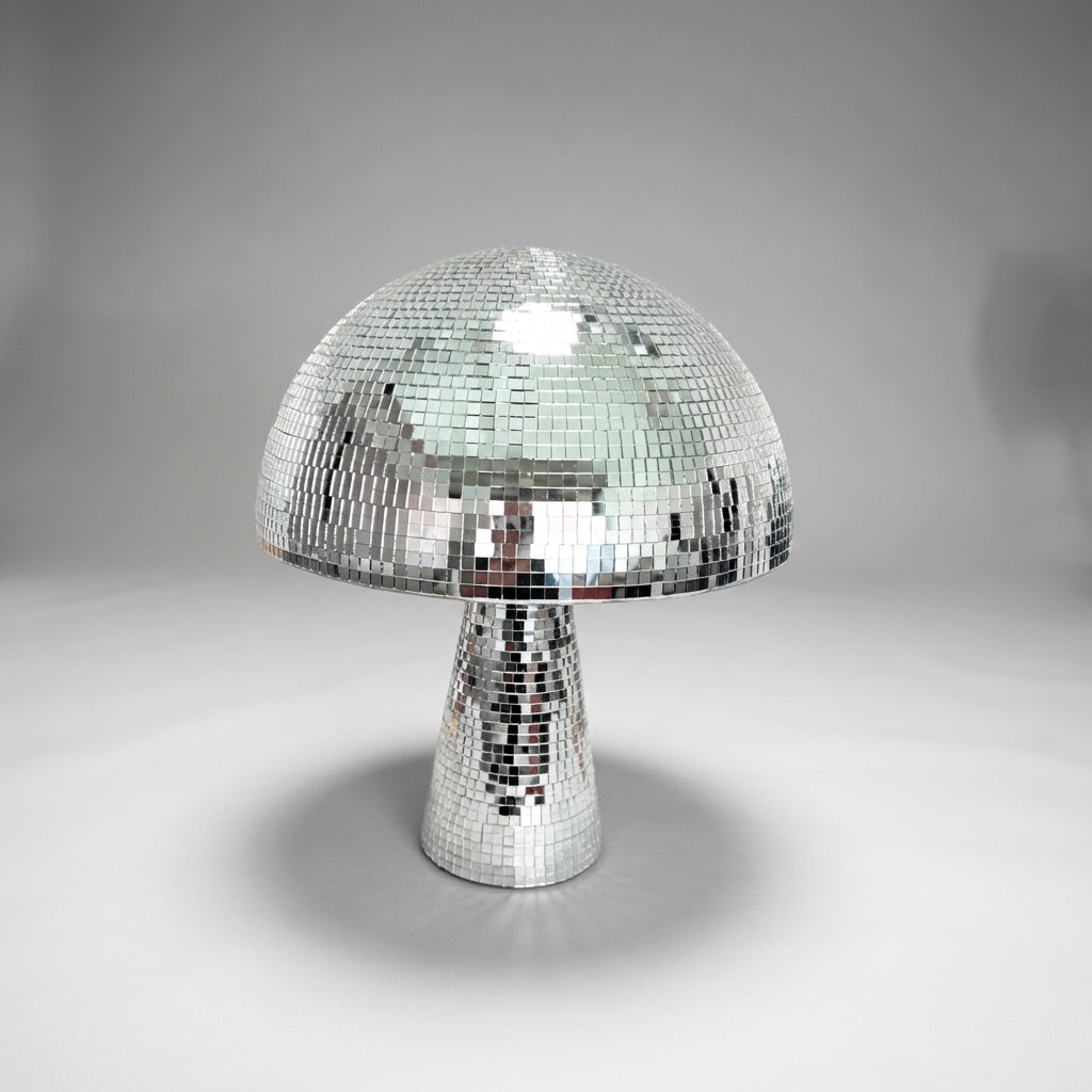 Retro stolní lampa Houbová se zrcadlovou skleněnou mozaikou – dekorativní lampa do obývacího pokoje 2