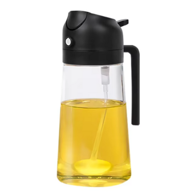 Rozprašovač na olivový olej 2 v 1 500 ml - Skleněný rozprašovač pro přesné vaření s jemnou mlhou a minimalizací spotřeby oleje 0