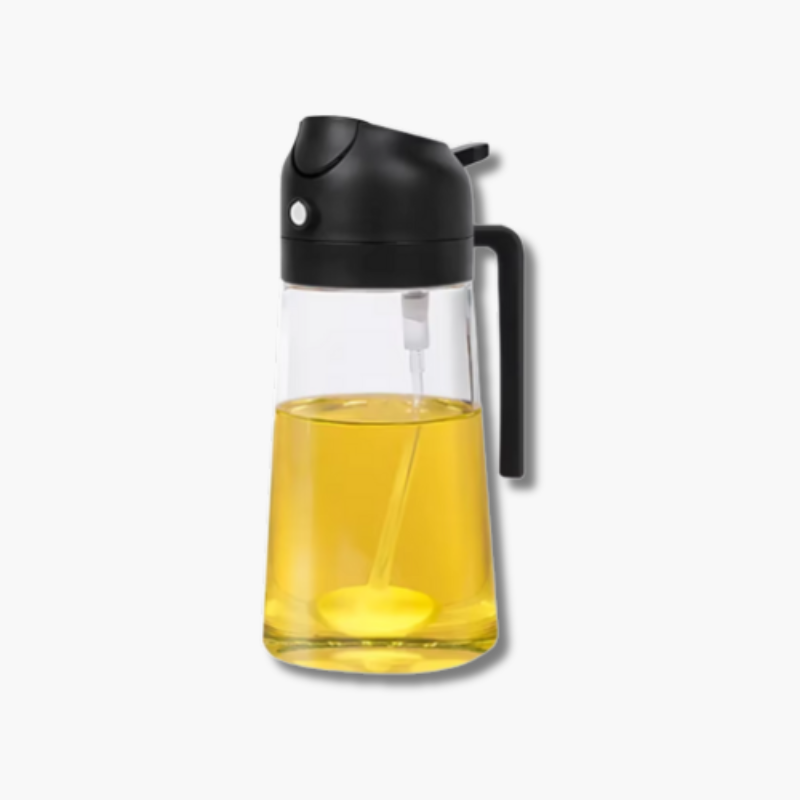 Rozprašovač na olivový olej 2 v 1 500 ml - Skleněný rozprašovač pro přesné vaření s jemnou mlhou a minimalizací spotřeby oleje 1