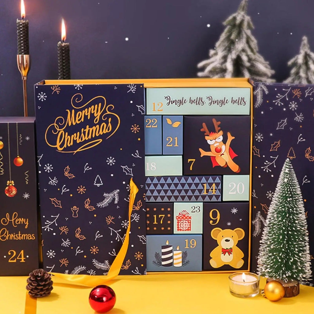 Ručně vyrobený adventní kalendář s 24 prázdnými krabičkami pro kreativní plnění – jedinečný a zábavný adventní kalendář pro děti 0