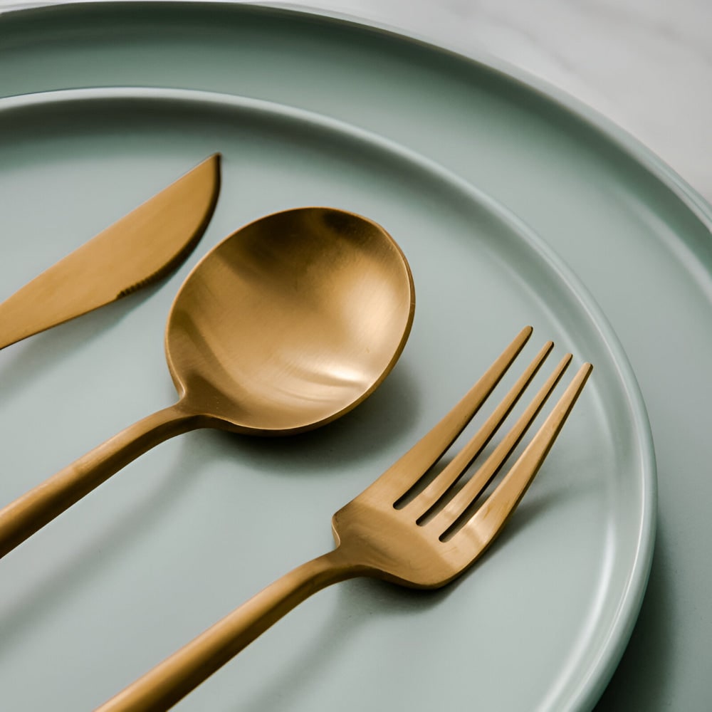 Sada příborů z nerezové oceli – moderní minimalistický design, 30 kusů, vhodné do myčky nádobí 7