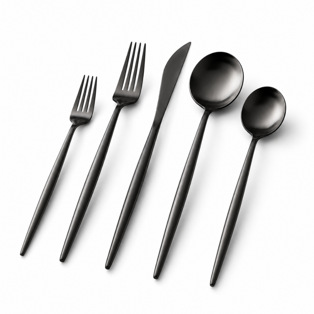 Sada příborů z nerezové oceli – moderní minimalistický design s ergonomickými rukojeťmi 3