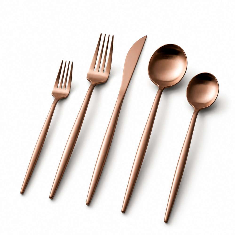 Sada příborů z nerezové oceli – moderní minimalistický design s ergonomickými rukojeťmi 4