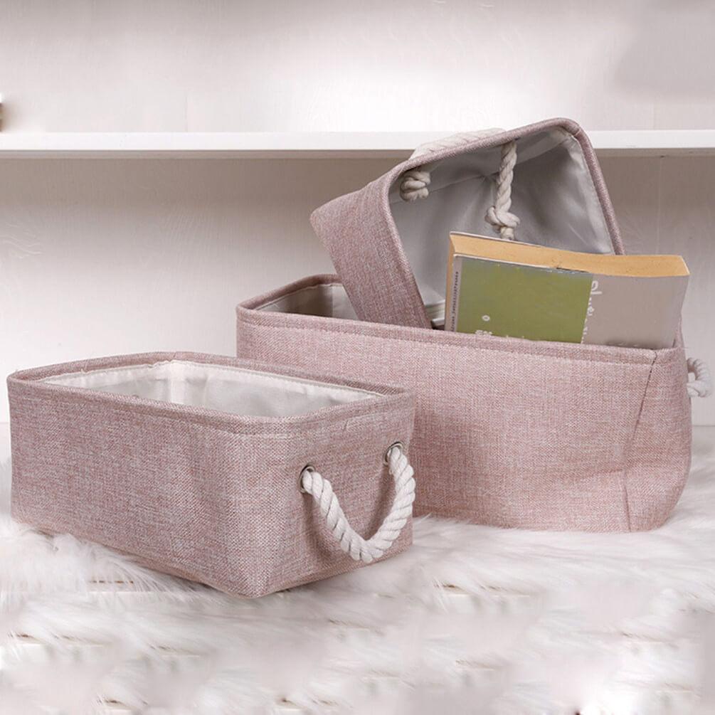 Šedý úložný box na hračky z ekologického materiálu a kožené rukojeti – velká velikost, vysoká kvalita, univerzální použití 6