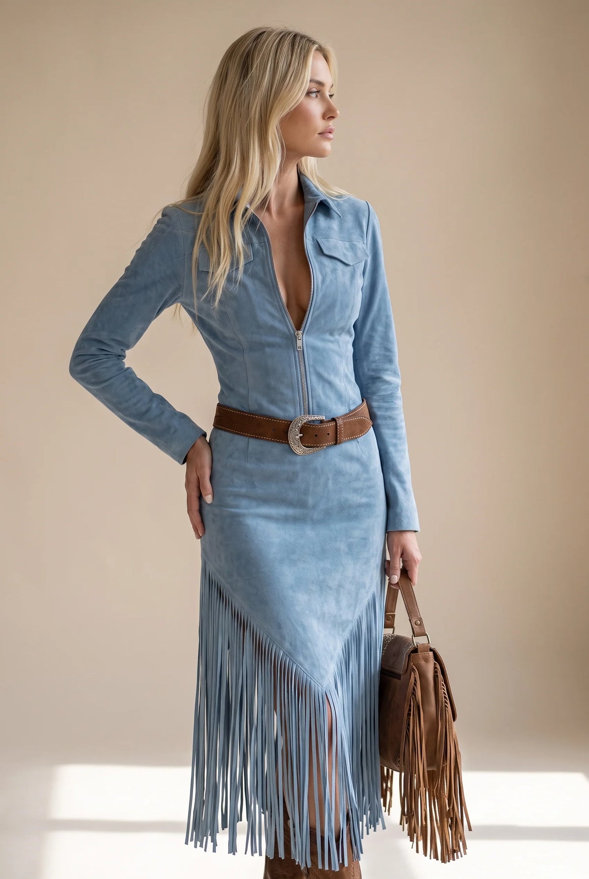 Semišové společenské šaty s pohyblivými třásněmi, krátká délka, elegantní design, dostupné 8