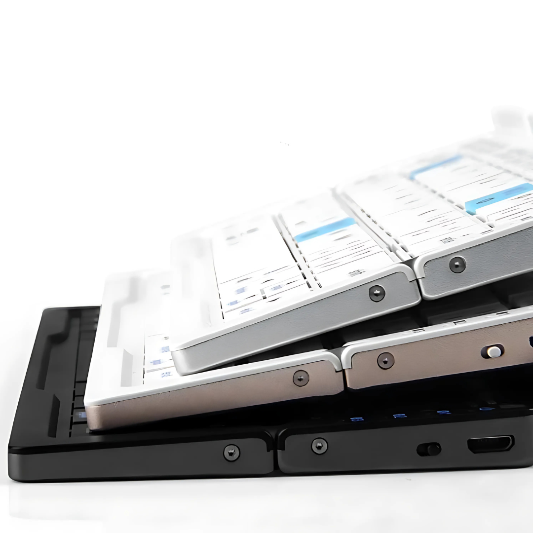 Skládací Bluetooth klávesnice s magnetickým stojánkem na telefon – přenosná a všestranná 2